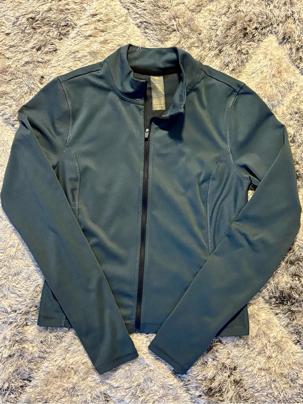 Harmony Balance women’s track jacket grey ribbed full zip with thumb holes -S